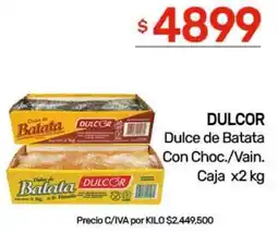 Nini Mayorista Dulcor dulce de batata con choc./vain. caja oferta