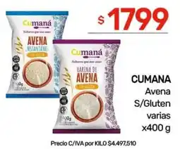 Nini Mayorista Cumana avena s/gluten varias oferta