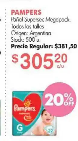 Pampers Pañal Supersec Megapack