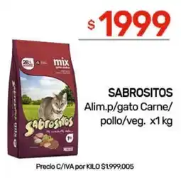 Nini Mayorista Sabrositos alim.p/gato carne/ pollo/veg. oferta