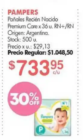 Simplicity Pampers Pañales Recién Nacido Premium Care x 36u oferta