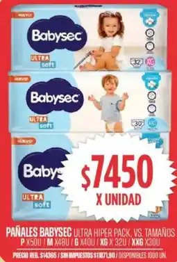 Supermercados Vea Babysec pañales ultra hiper pack oferta