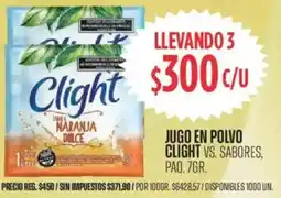 Supermercados Vea Clight jugo en polvo vs. sabores, paq. oferta