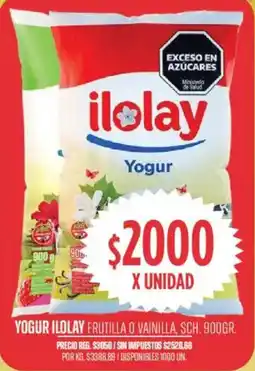 Supermercados Vea Ilolay yogur frutilla o vainilla, sch. oferta