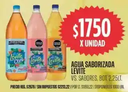 Supermercados Vea Levite agua saborizada vs. sabores, bot. oferta