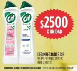 Supermercados Vea Cif desinfectante vs presentaciones, bot. oferta