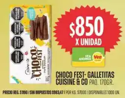 Supermercados Vea Cuisine & co choco fest-galletitas paq. oferta