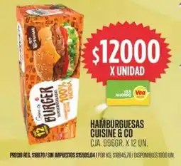 Supermercados Vea Cuisine & co hamburguesas cja. oferta