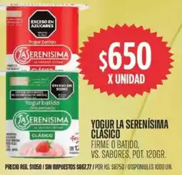 Supermercados Vea La serenísima yogur clasico firme o batido. vs. sabores, pot. oferta