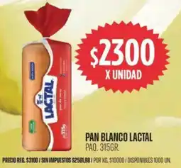 Supermercados Vea Lactal pan blanco paq. oferta