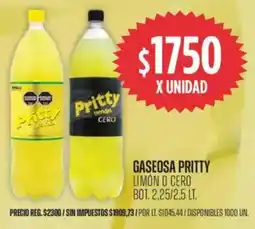 Supermercados Vea Pritty gaseosa limón o cero bot. oferta