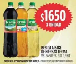 Supermercados Vea Terma bebida a base de hierbas vs. sabores, bot. oferta