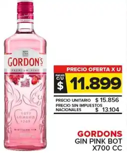 Carrefour Maxi Gordons gin pink bot oferta