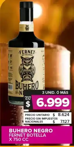 Carrefour Maxi Buhero negro fernet botella oferta