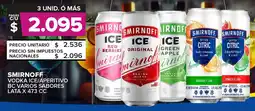 Carrefour Maxi Smirnoff vodka ice/aperitivo bc varios sabores lata oferta