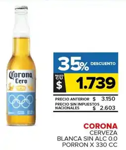 Carrefour Maxi Corona cerveza blanca sin alc 0.0 porron oferta