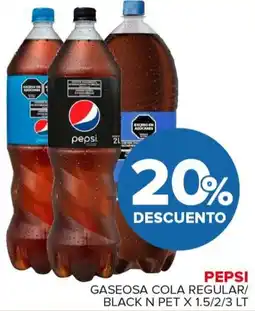 Carrefour Maxi Pepsi gaseosa cola regular/ black n pet oferta