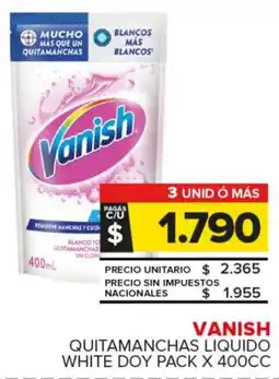 Carrefour Maxi Vanish quitamanchas liquido white doy pack oferta