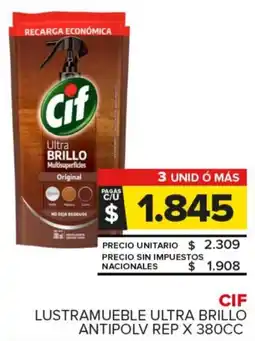 Carrefour Maxi Cif lustramueble ultra brillo antipolv rep oferta