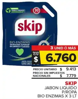 Carrefour Maxi Skip jabon liquido p/ropa bio enzimas oferta