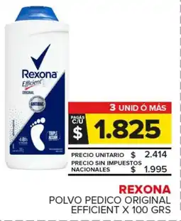 Carrefour Maxi Rexona polvo pedico original efficient oferta