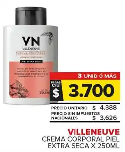 Carrefour Maxi Villeneuve crema corporal piel extra seca oferta