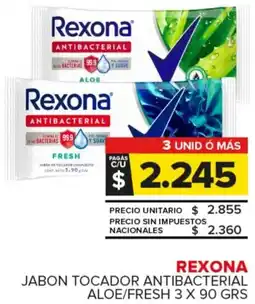 Carrefour Maxi Rexona jabon tocador antibacterial aloe/fresh oferta