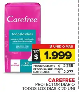 Carrefour Maxi Carefree protector diario todos los dias oferta