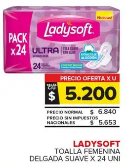Carrefour Maxi Ladysoft toalla femenina delgada suave oferta