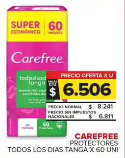 Carrefour Maxi Carefree protectores todos los dias tanga oferta