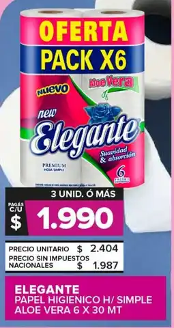 Carrefour Maxi Elegante papel higienico h/simple aloe vera oferta