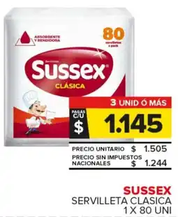 Carrefour Maxi Sussex servilleta clasica oferta