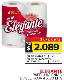 Carrefour Maxi Elegante papel higienico doble hoja oferta