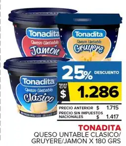 Carrefour Maxi Tonadita queso untable clasico/ gruyere/jamon oferta