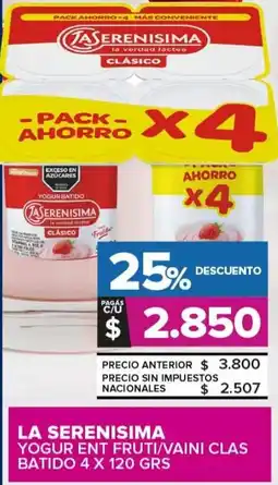 Carrefour Maxi La serenisima yogur ent fruti/vaini clas batido oferta