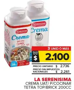 Carrefour Maxi La serenisima crema uat/ p/cocinar tetra top/brick oferta