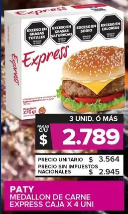 Carrefour Maxi Paty medallon de carne express caja oferta