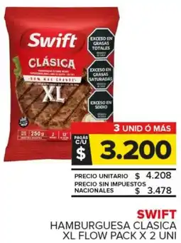 Carrefour Maxi Swift hamburguesa clasica xl flow pack oferta