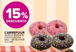Carrefour Maxi Carrefour donut bañada choco/rosa ddl+ gr blister oferta
