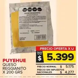 Carrefour Maxi Puyehue queso reggianito oferta