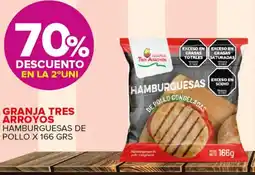 Carrefour Maxi Granja tres arroyos hamburguesas de pollo oferta