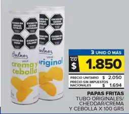 Carrefour Maxi Papas fritas tubo originales/ cheddar/crema y cebolla oferta