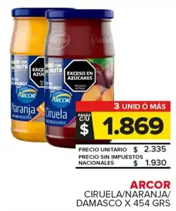 Carrefour Maxi Arcor ciruela/naranja/ damasco oferta