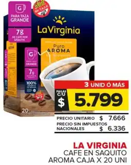 Carrefour Maxi La virginia cafe en saquito aroma caja oferta