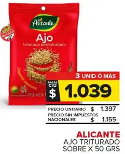 Carrefour Maxi Alicante ajo triturado sobre oferta