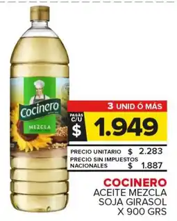 Carrefour Maxi Cocinero aceite mezcla soja girasol oferta