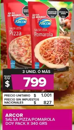 Carrefour Maxi Arcor salsa pizza/pomarola doy pack oferta