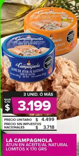 Carrefour Maxi La campagnola atun en aceite/al natural lomitos oferta