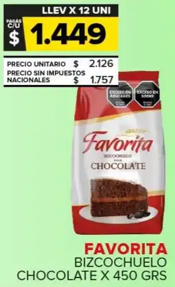 Carrefour Maxi Favorita bizcochuelo chocolate oferta