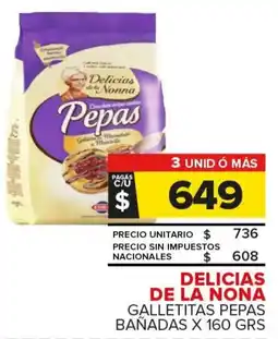 Carrefour Maxi Delicias de la nona galletitas pepas bañadas oferta